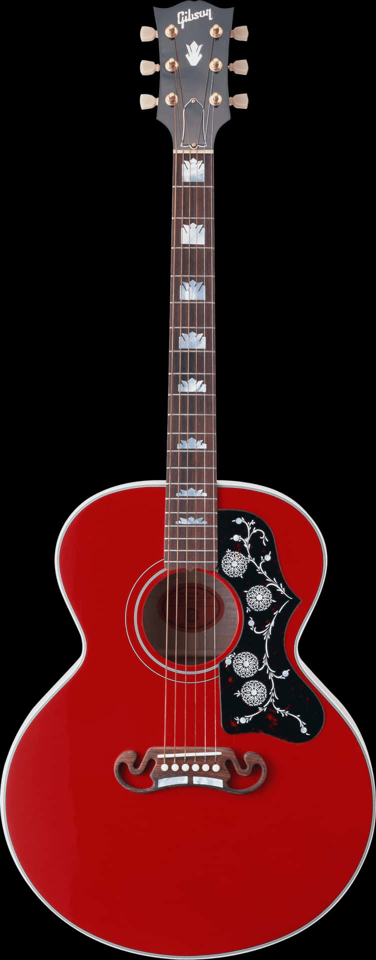 Red Gibson Acoustic Guitar PNG