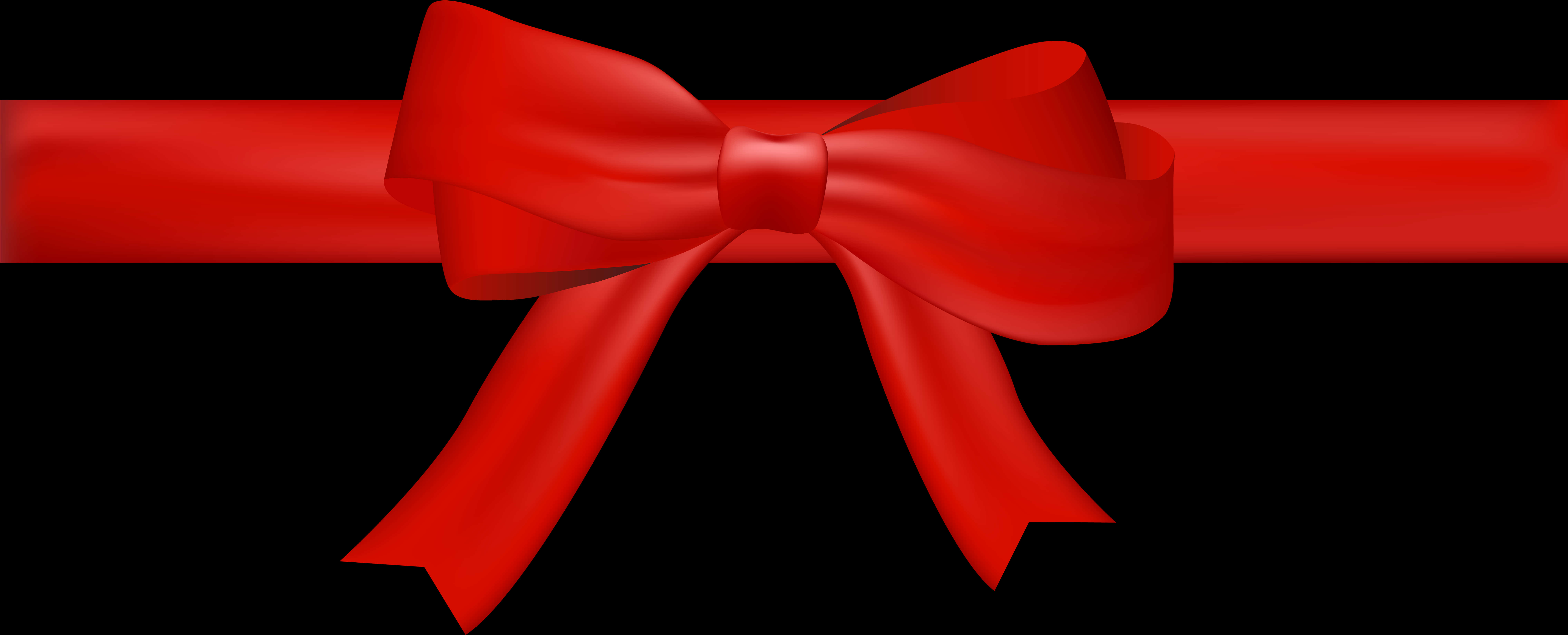 Red Gift Bow Horizontal PNG
