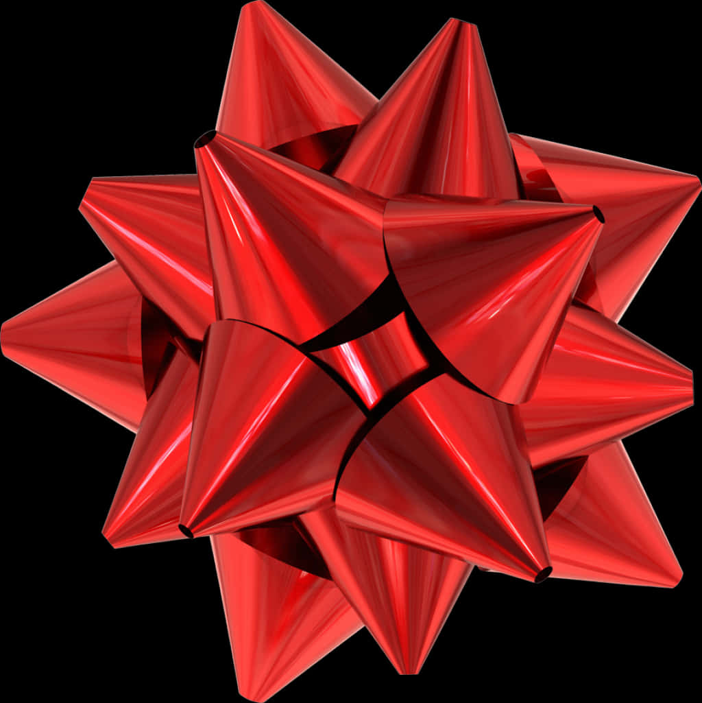 Red Gift Bow3 D Rendering PNG
