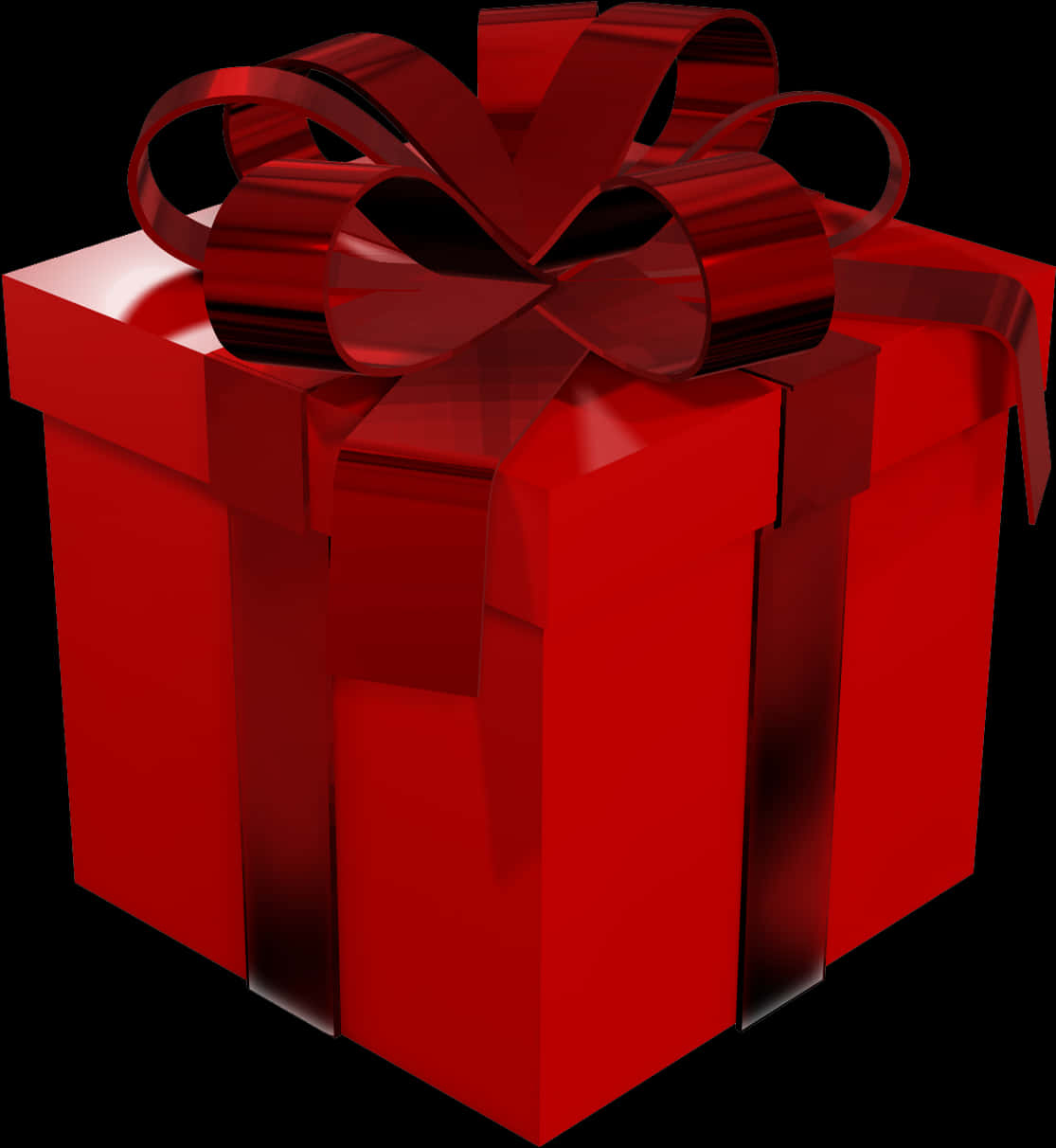 Red Gift Boxwith Glossy Ribbon PNG