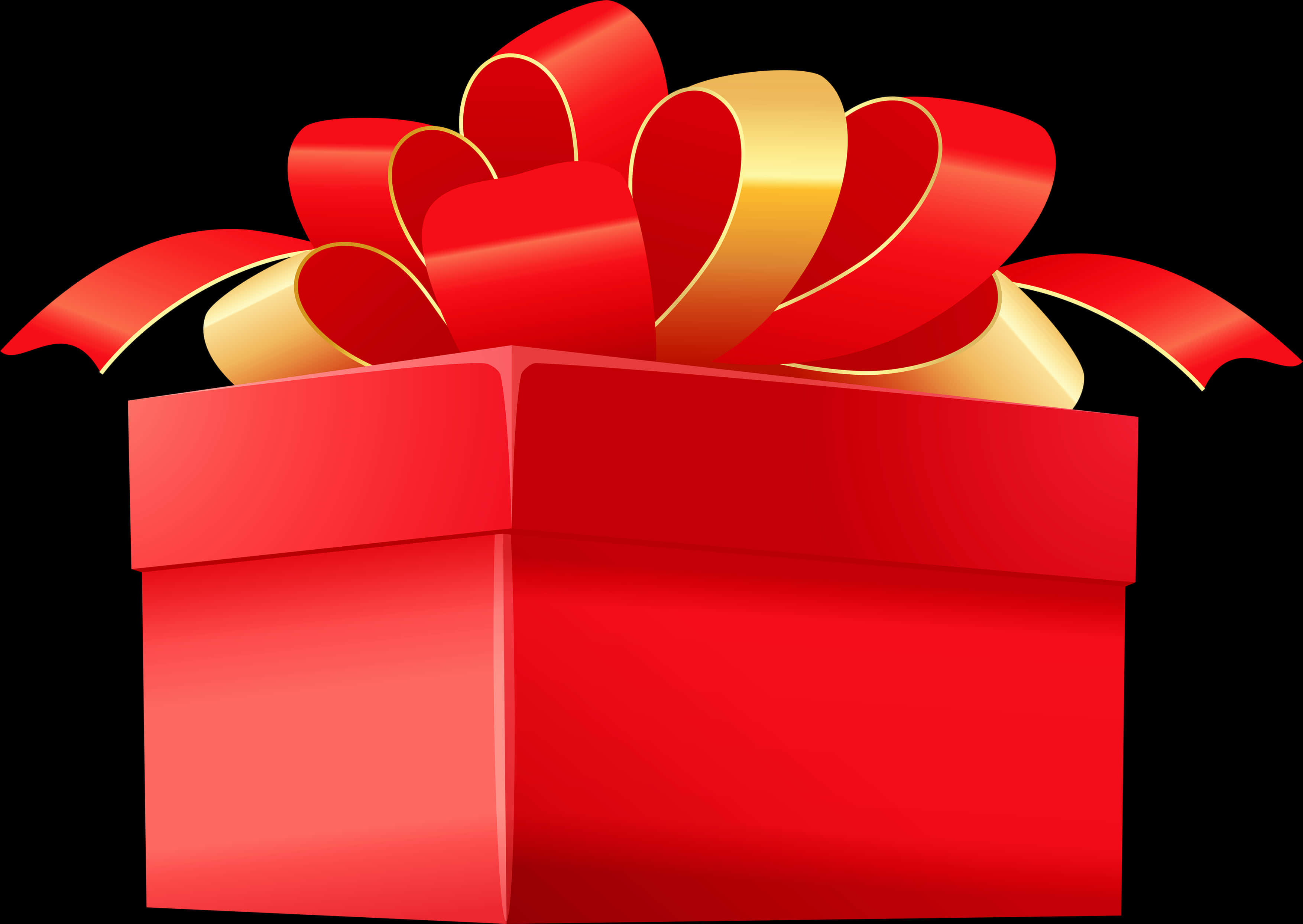 Red Gift Boxwith Golden Ribbon PNG