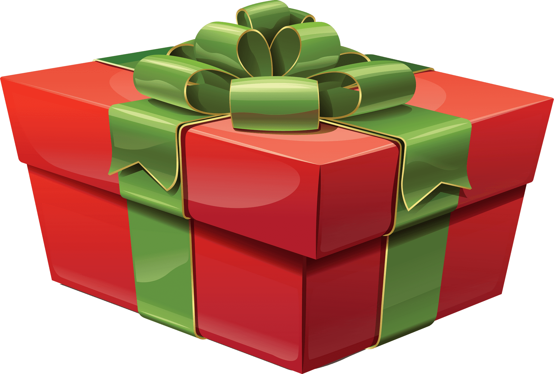 Red Gift Boxwith Green Ribbon PNG
