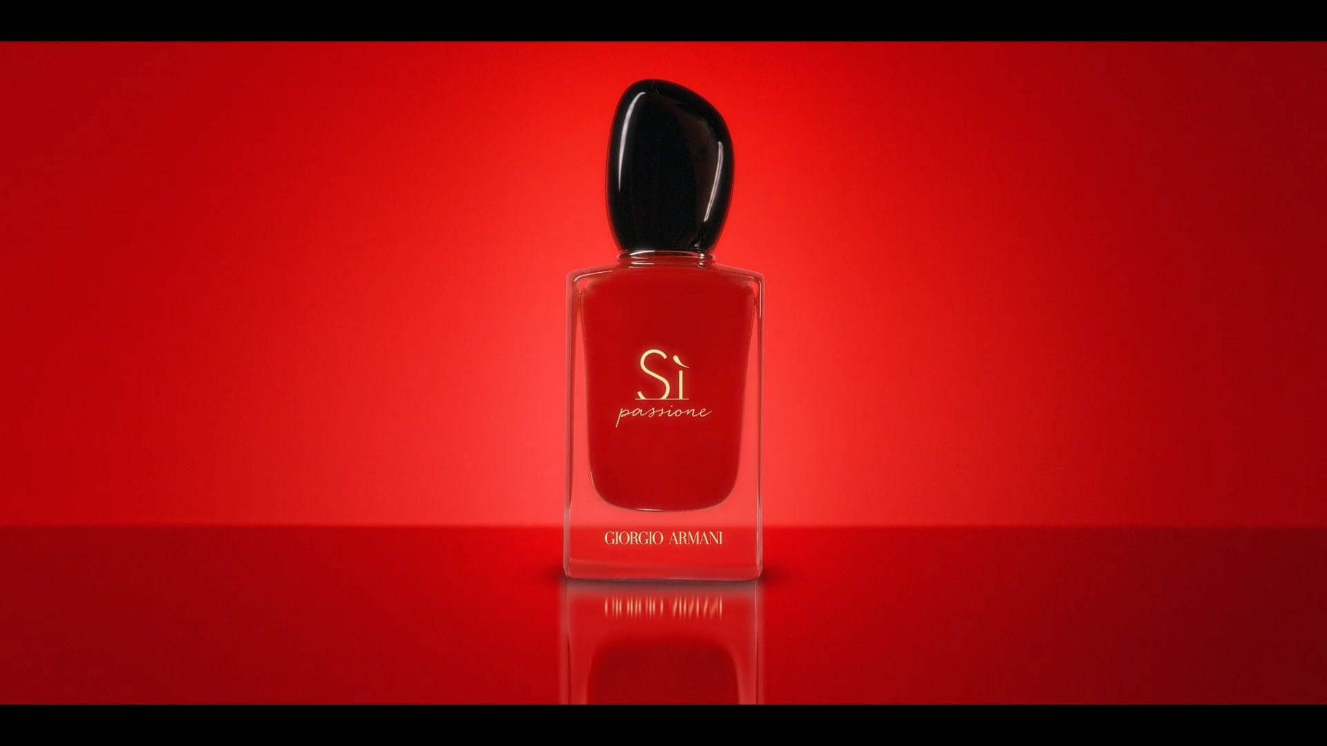 Elegant Red Giorgio Armani Perfume Bottle Wallpaper