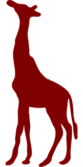 Red Giraffe Silhouette PNG