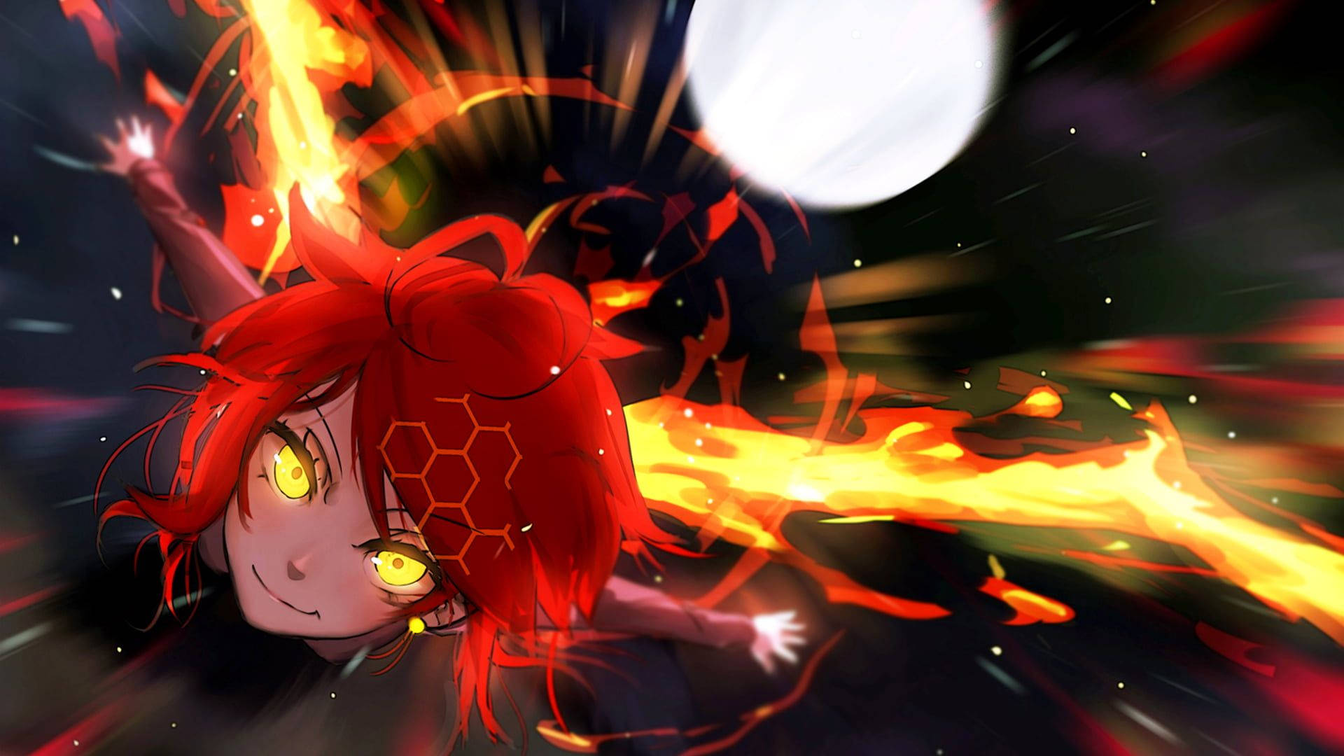 Rotesmädchen Feuer Anime Wallpaper