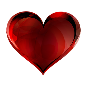 Red Glass Heart Graphic PNG