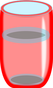 Red Glass Tumbler Vector Illustration PNG