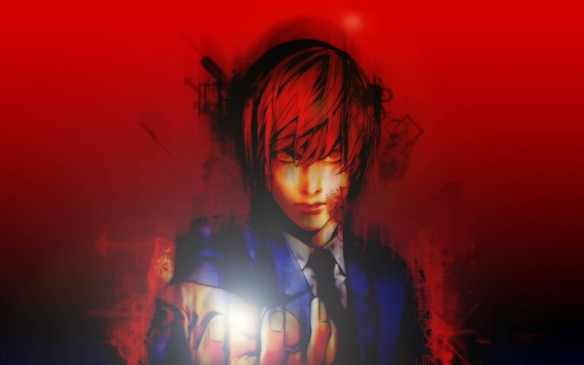 Rotesflimmerndes Glitching Light Yagami Wallpaper