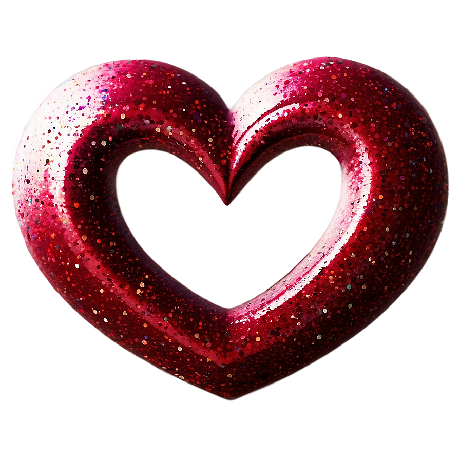 Red Glitter Heart Png 06272024 PNG