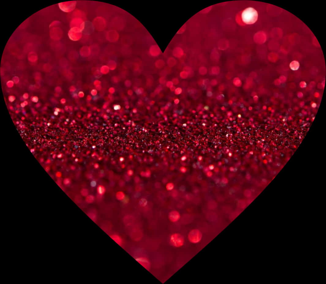 Red Glitter Heart Shaped Background PNG