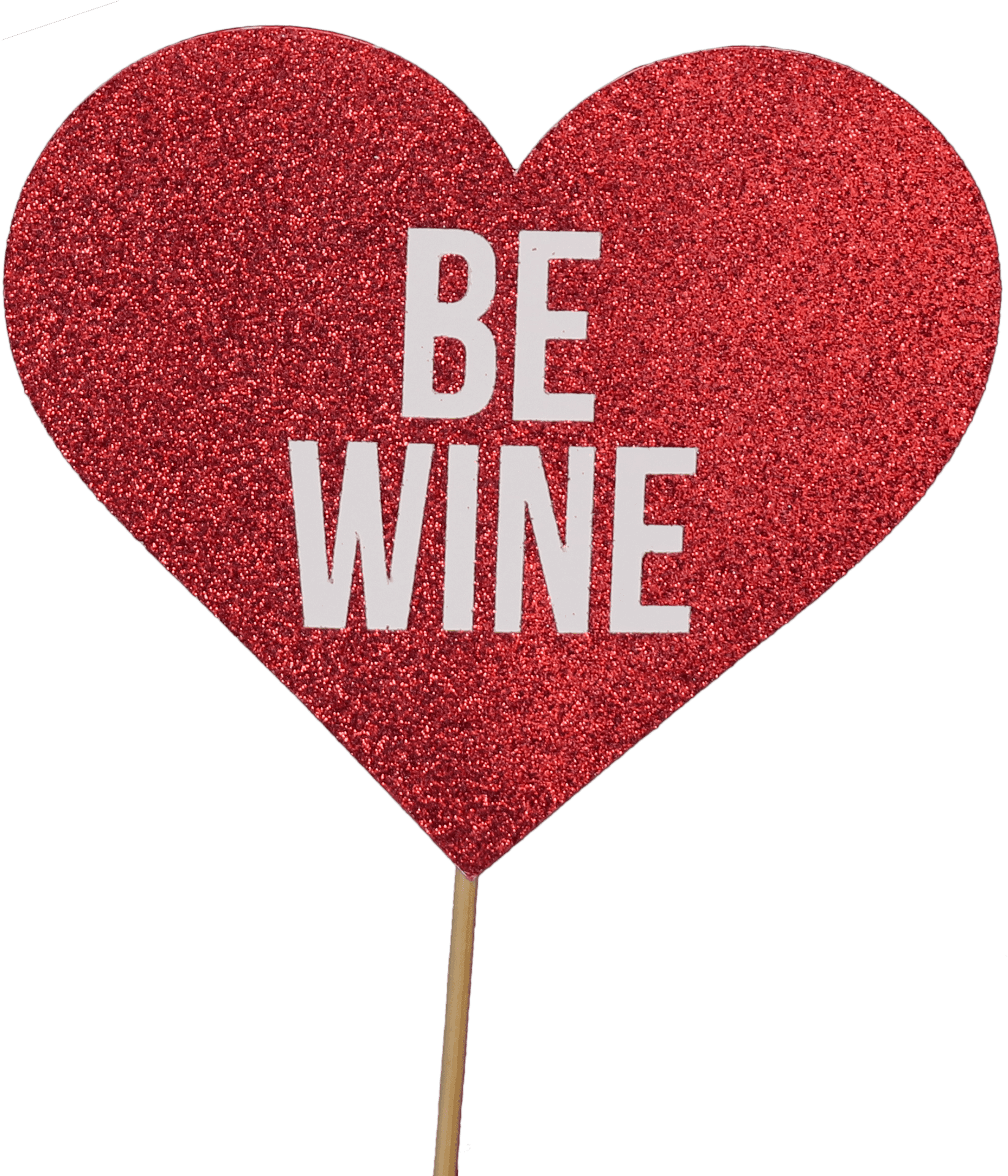 Red Glitter Heart Sign Be Wine PNG