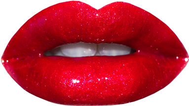 Red Glitter Lips Closeup PNG