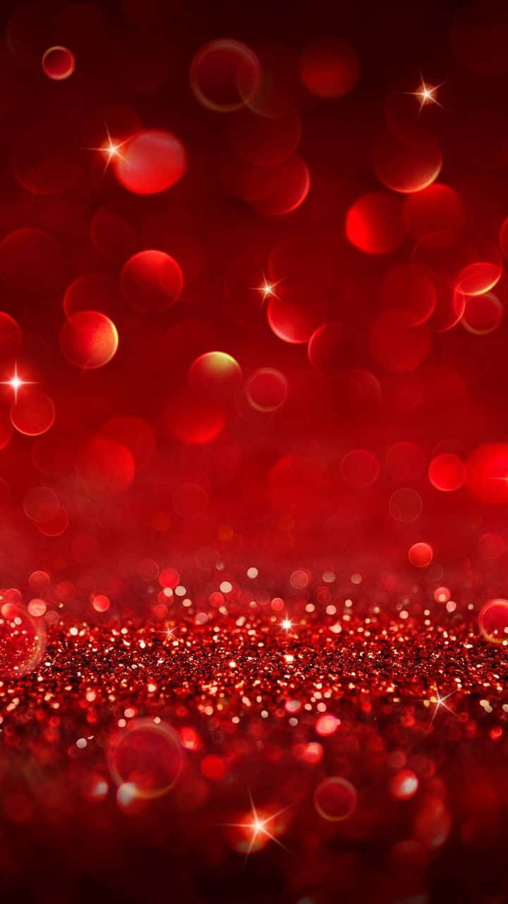 Storgnistrande Röd Glittermönster. Wallpaper