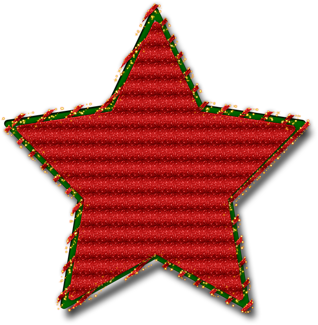 Red Glittery Star Decoration PNG