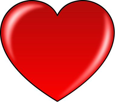 Red Glossy Heart Graphic PNG