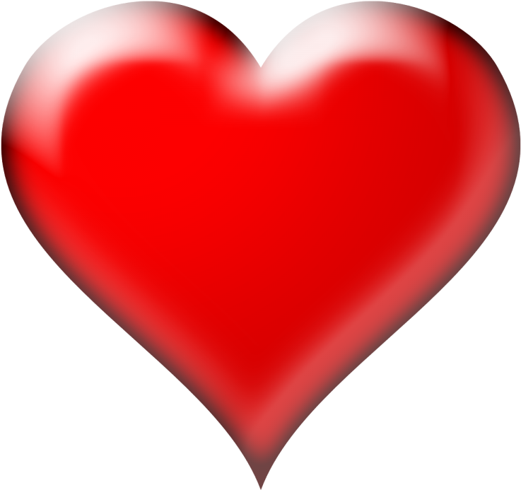 Red Glossy Heart Transparent Background PNG