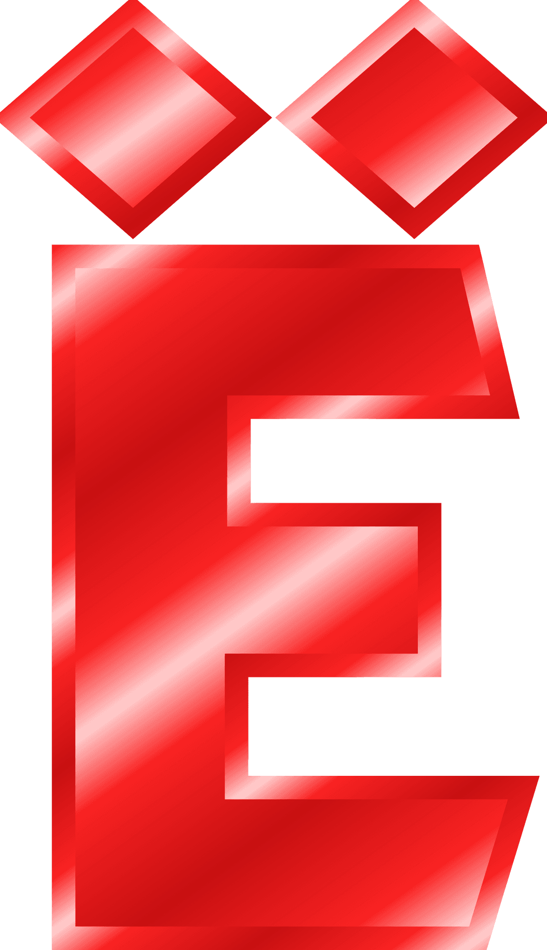 Red Glossy Letter E Design PNG