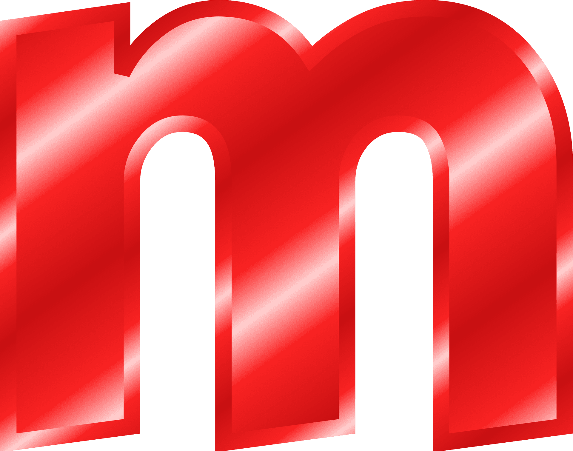 Red Glossy Letter M Graphic PNG