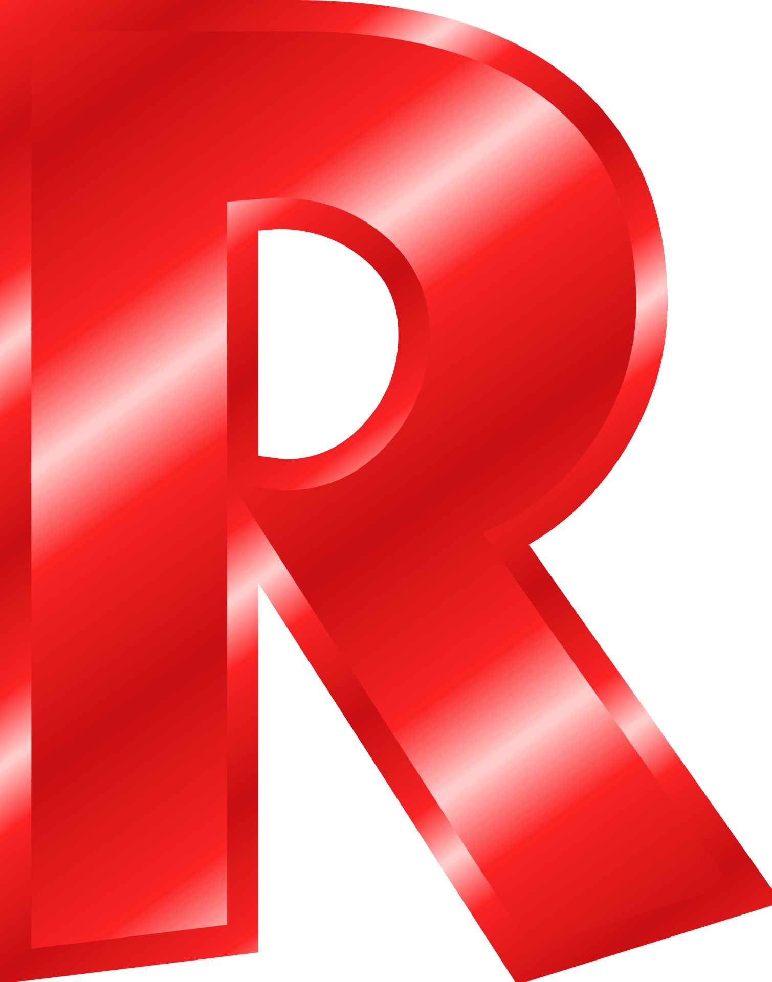 Red Glossy Letter R PNG