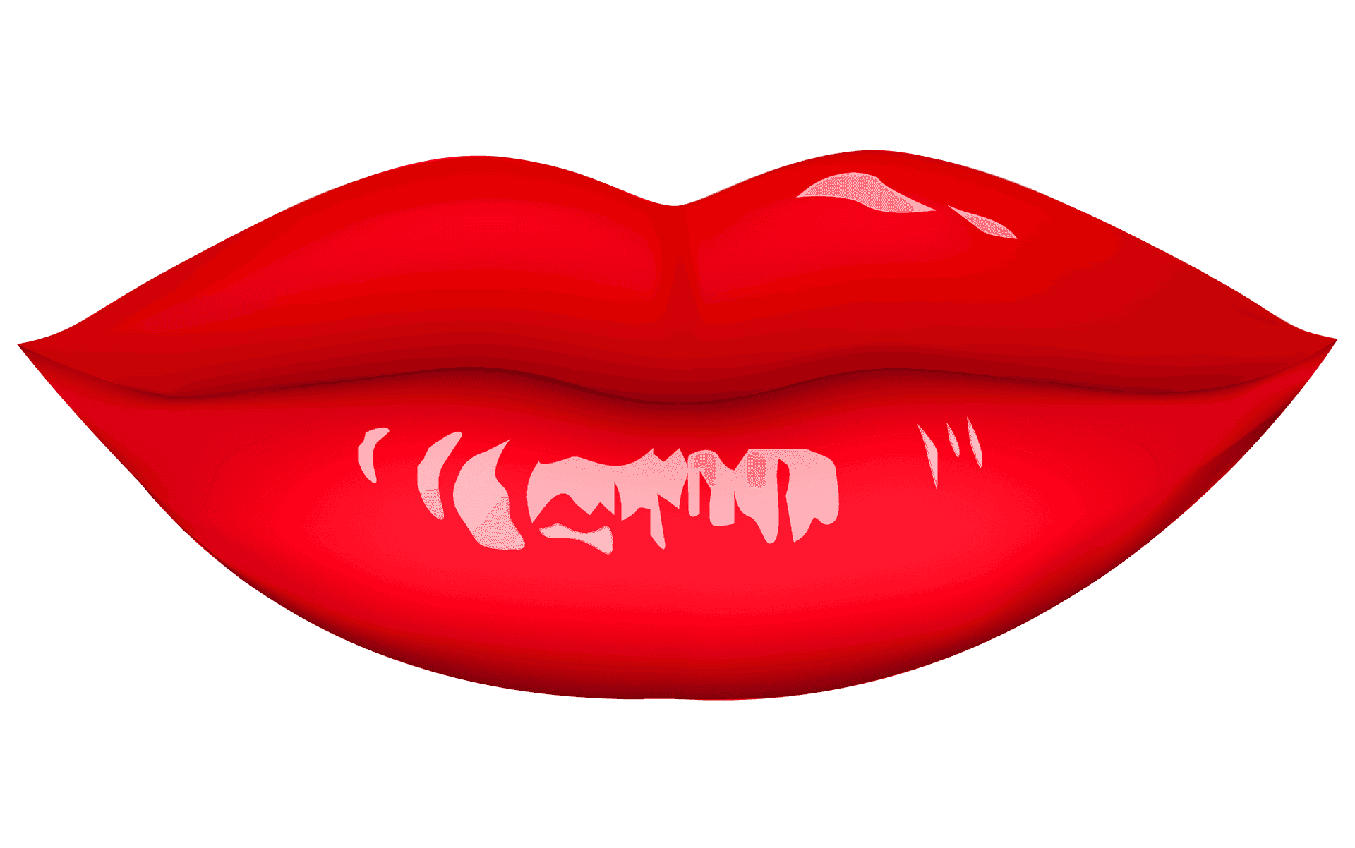 Red Glossy Lips Illustration PNG