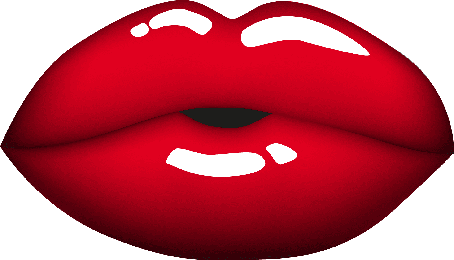 Red Glossy Lips Illustration PNG