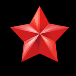 Red Glossy Star Graphic PNG