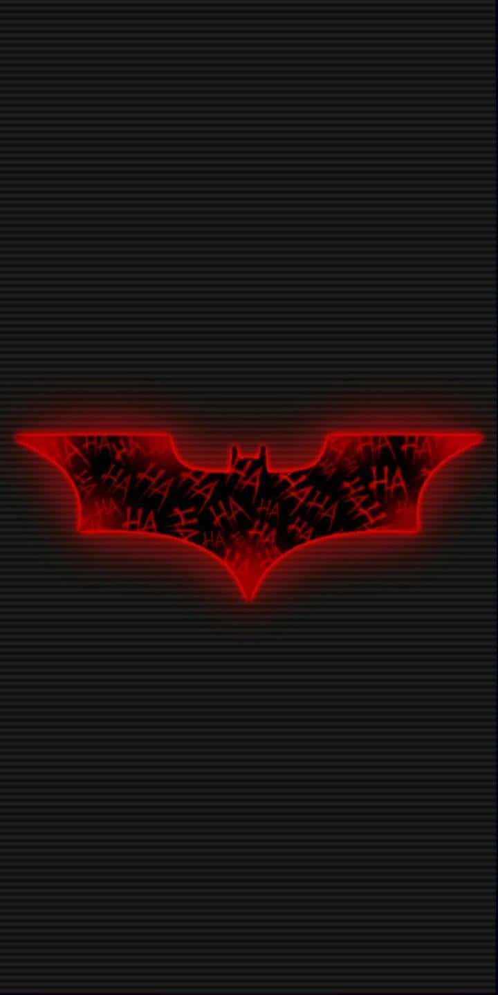 Red Glow Batman Symbolon Black Background.jpg Wallpaper