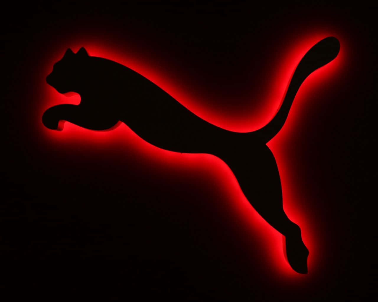 Red Glow Puma Logo Wallpaper