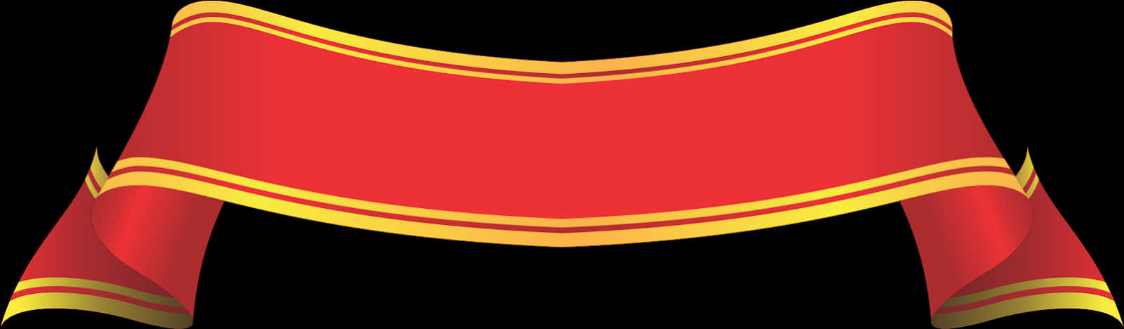Red Gold Banner Ribbon PNG
