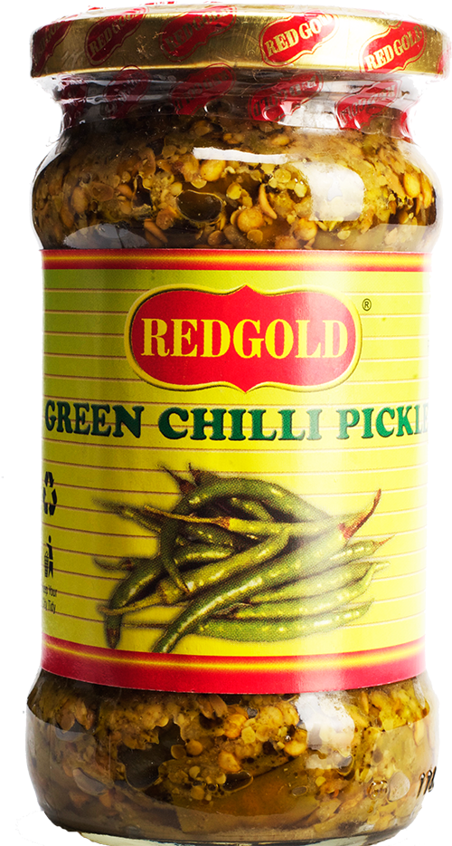 Red Gold Green Chilli Pickle Jar PNG