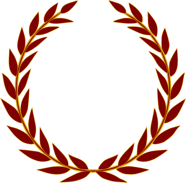 Red Gold Laurel Wreath Graphic PNG