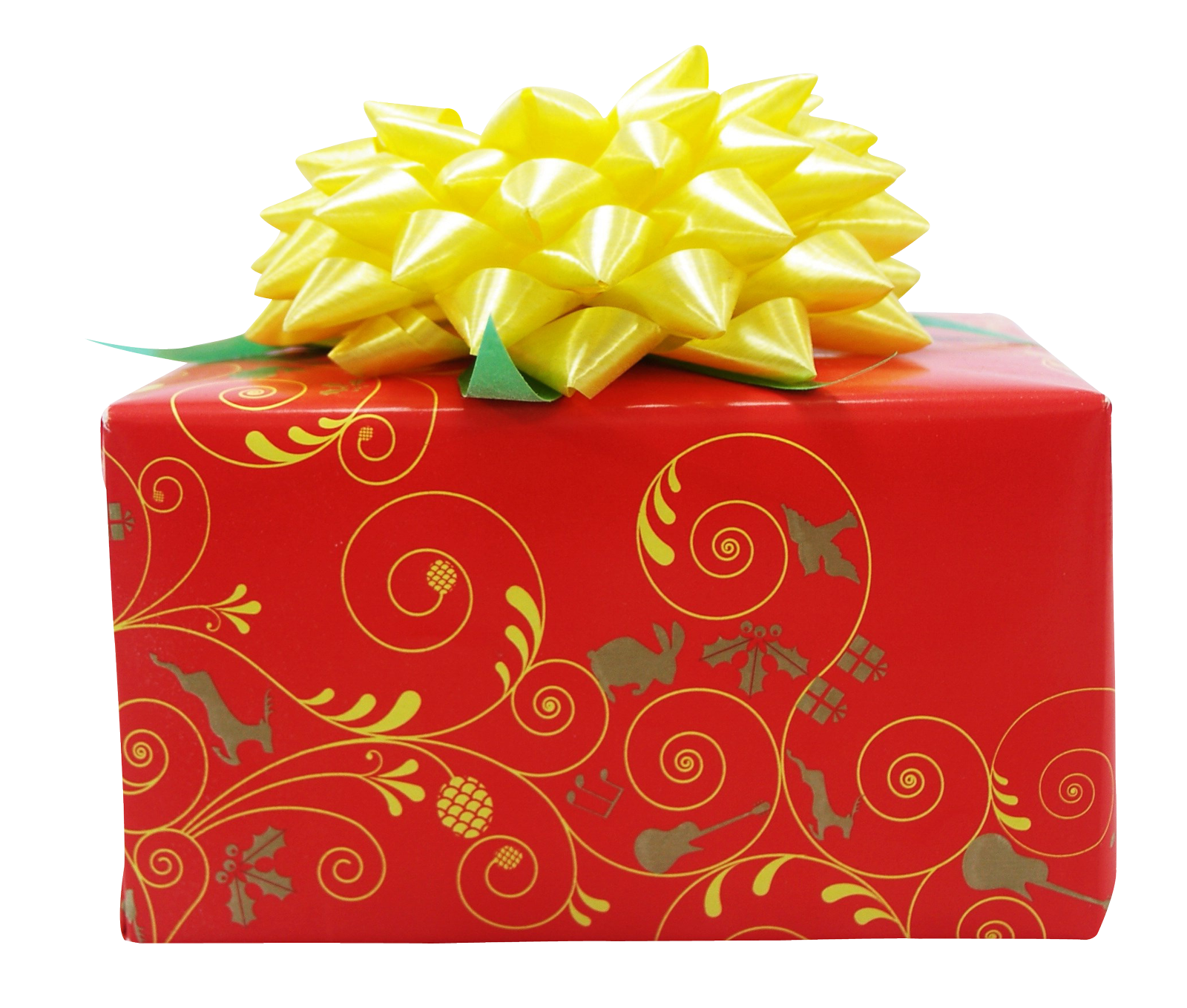 Red Golden Birthday Gift Present PNG
