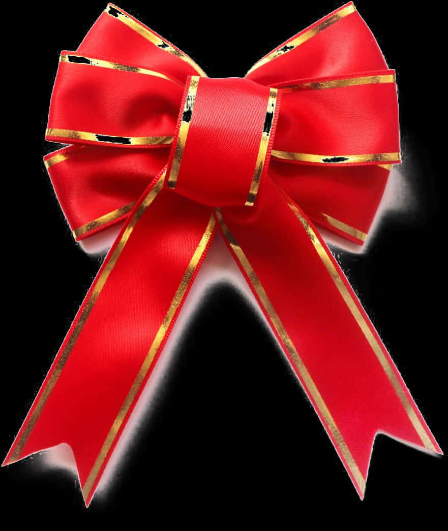 Red Golden Bow Ribbon PNG