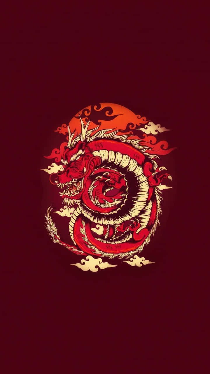 Red_ Golden_ Dragon_ Artwork Wallpaper