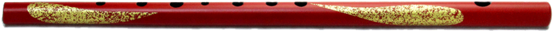 Red Golden Flute Side View PNG