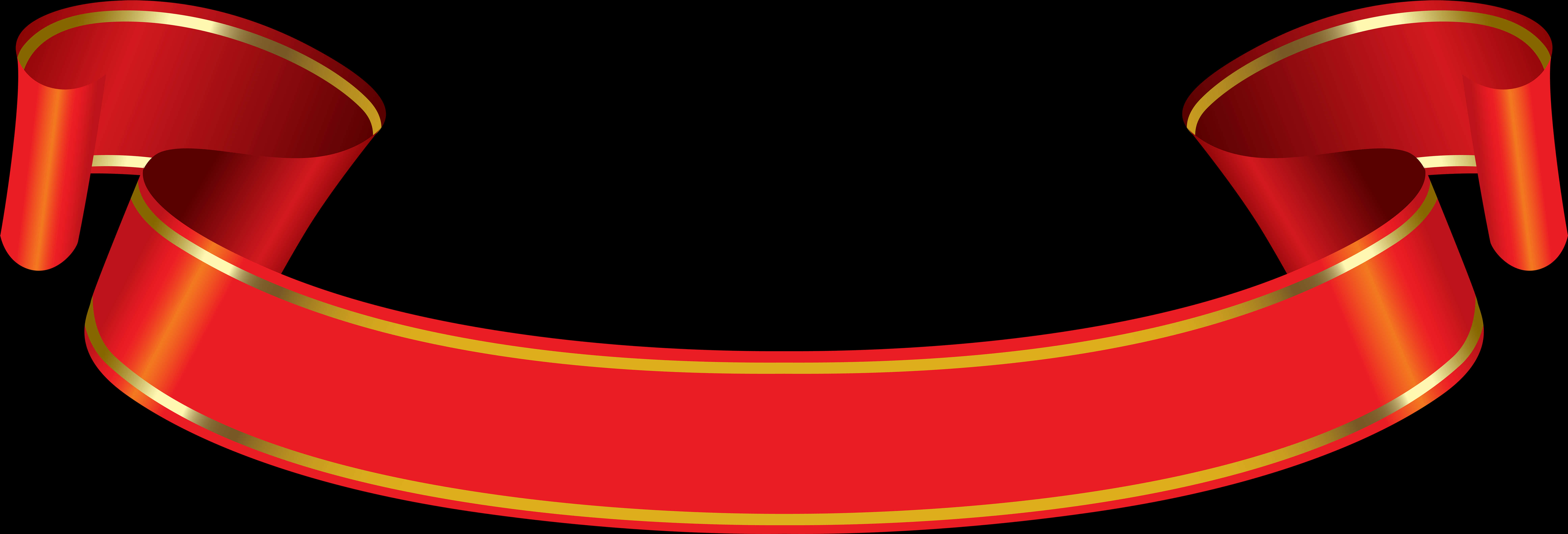Red Golden Ribbon Banner PNG