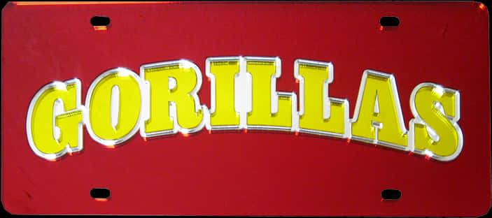 Red Gorillas License Plate PNG