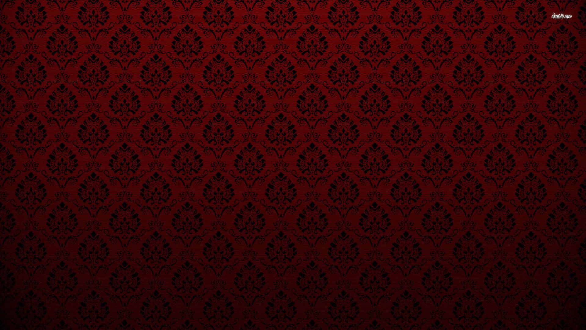 Red Gothic Victorian Pattern Wallpaper