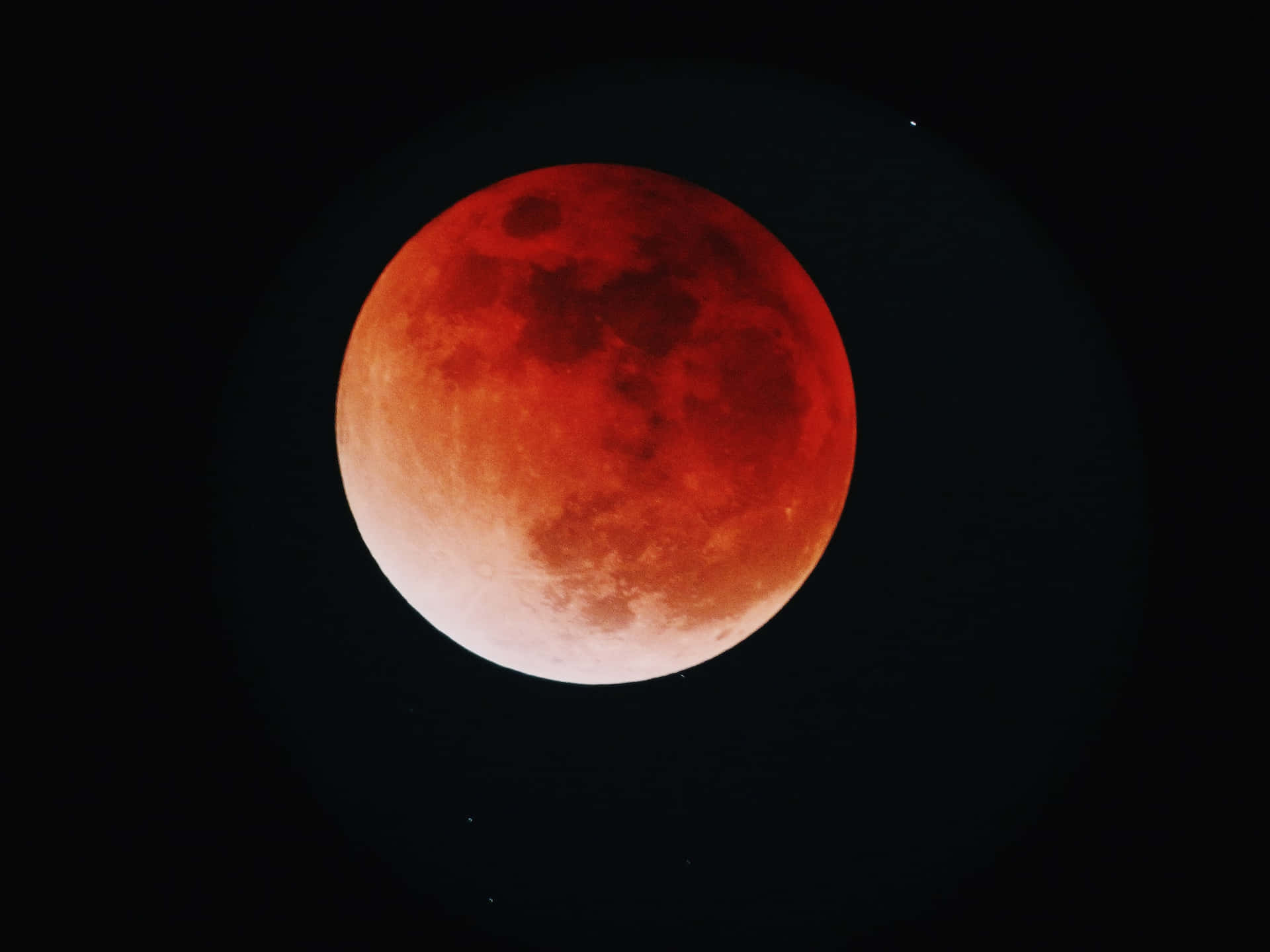 A Blood Moon Is Seen In The Sky