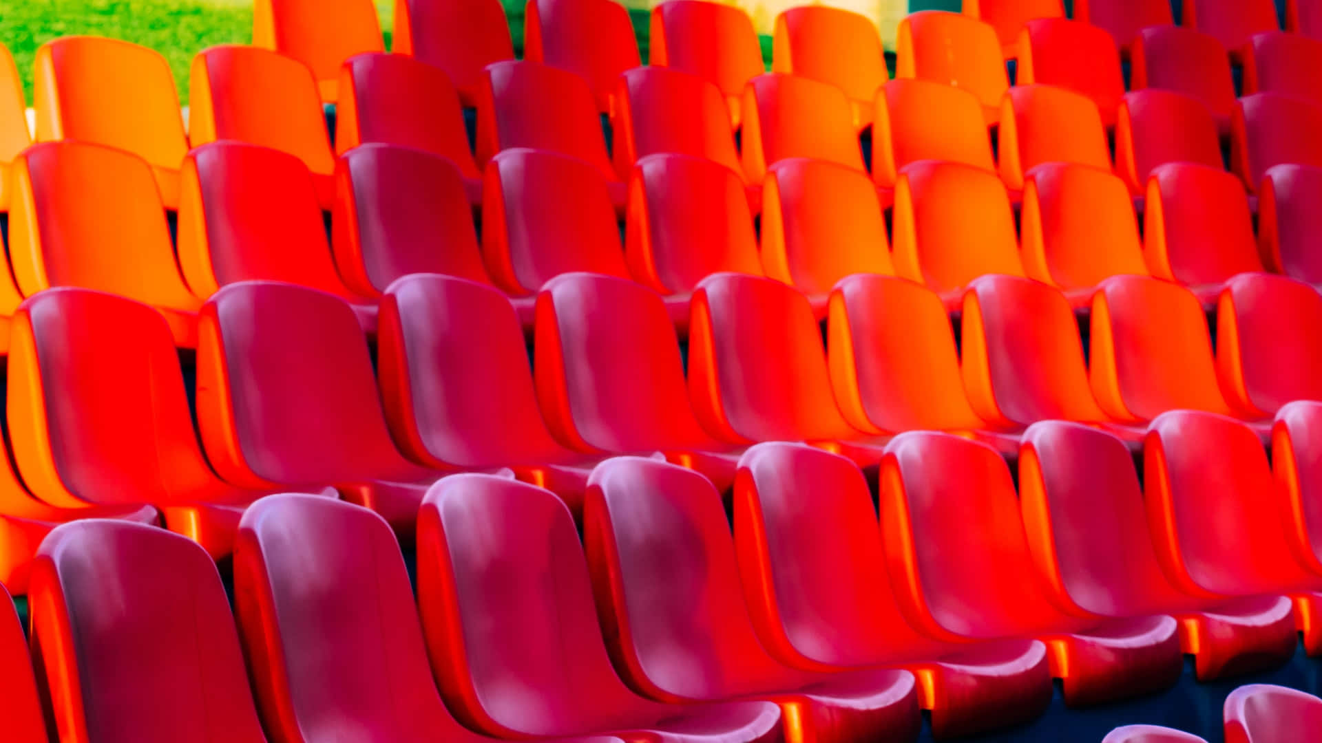 Empty Stadium Chairs Red Gradient Background