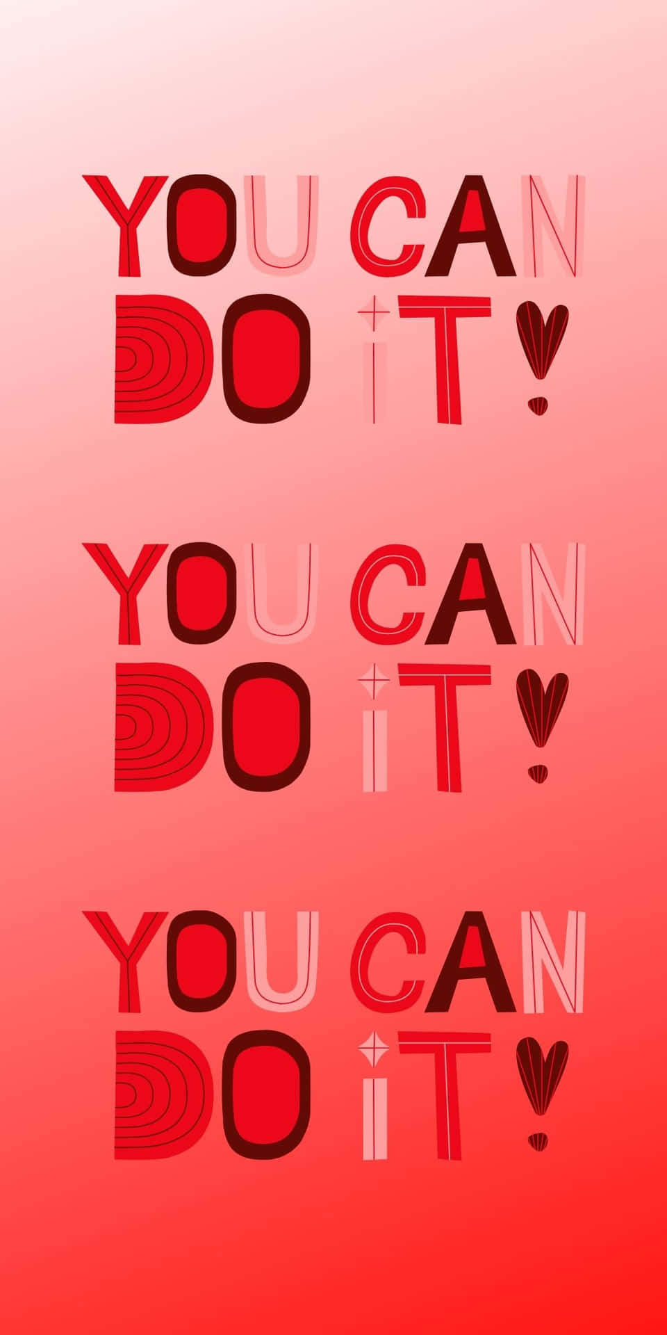 You Can Do It Lettering Red Gradient Background