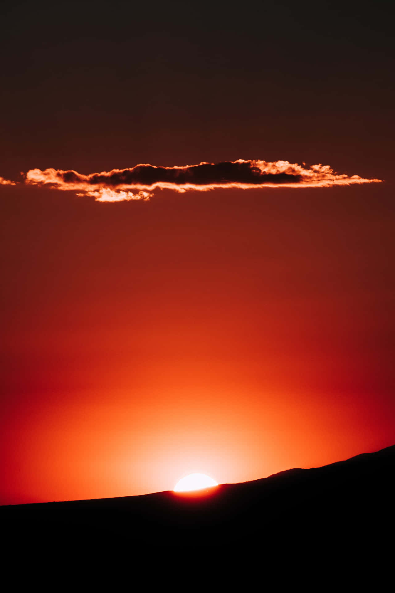 Sonnenuntergangam Horizont Roter Farbverlauf Hintergrund
