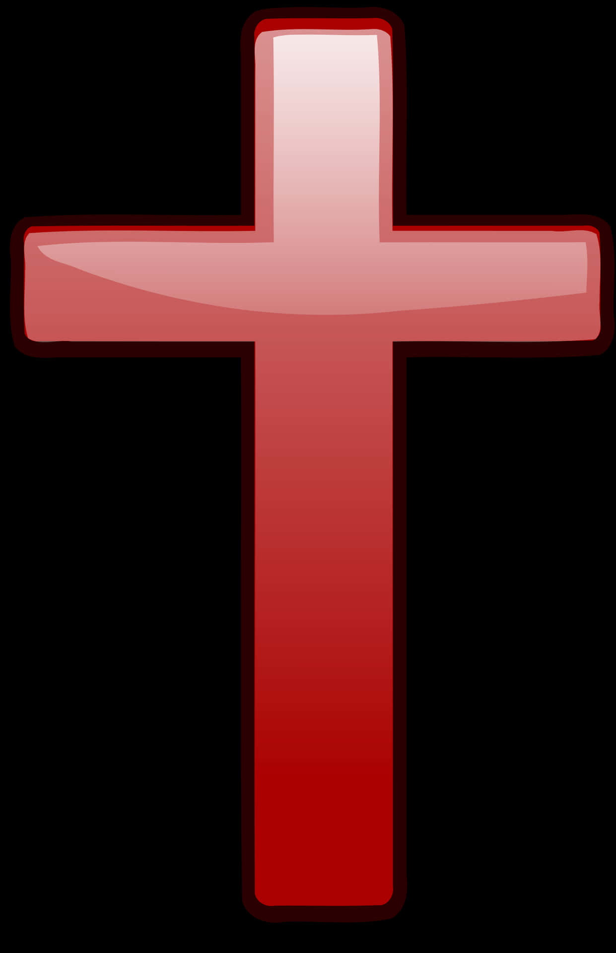 Red Gradient Christian Cross PNG