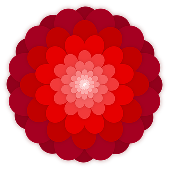 Red Gradient Floral Design PNG