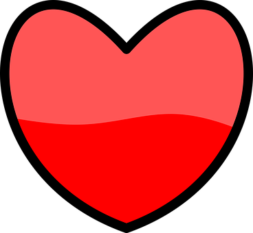 Red Gradient Heart Graphic PNG