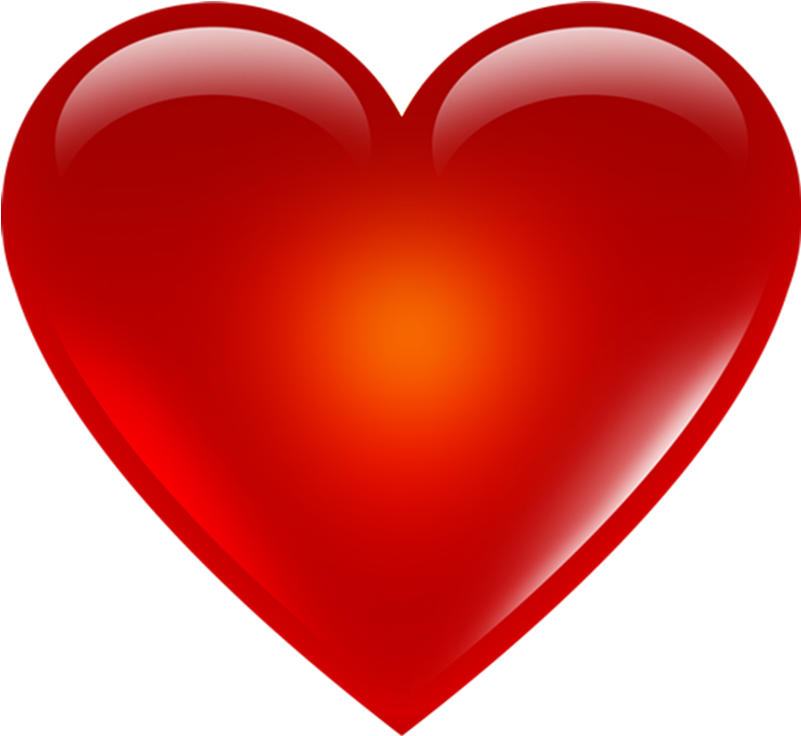 Red Gradient Heart Transparent Background.png PNG