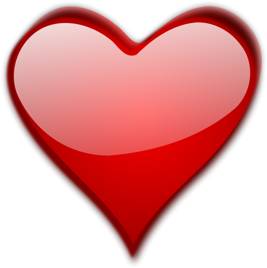 Red Gradient Heart Transparent Background.png PNG