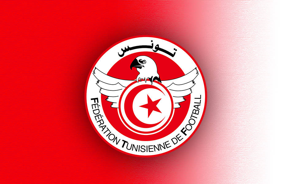 Red Gradient Tunisia National Football Team Logo Wallpaper