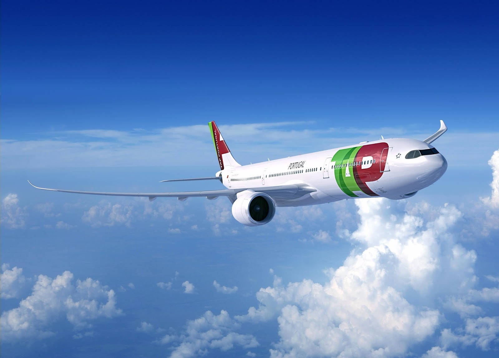 Rotegrüne Tap Portugal Flugzeug Wallpaper