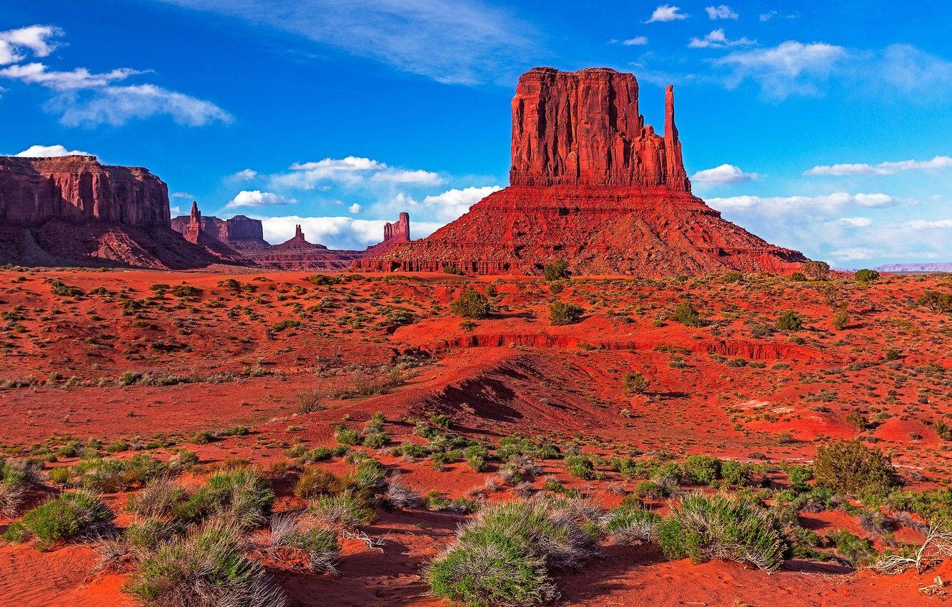 Røde Grunde Fra Monument Valley I Arizona Wallpaper